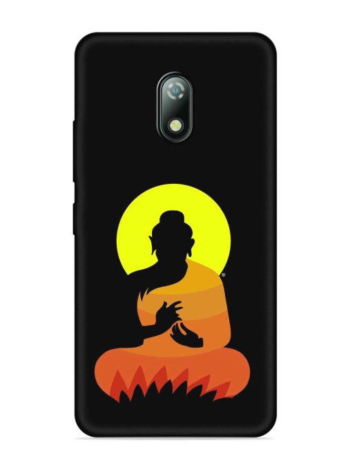 Buddha Art Black Embossed Soft Silicone Case for Itel A23 Zapvi