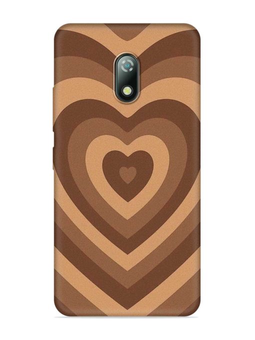 Brown Heart Embossed Soft Silicone Case for Itel A23 Zapvi