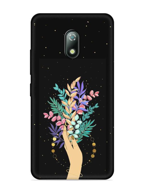 Flower On Hand Embossed Soft Silicone Case for Itel A23 Zapvi