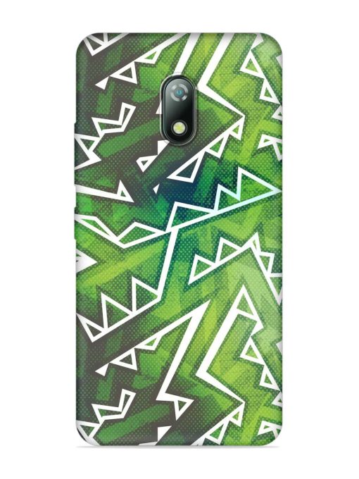 Green Graffiti Seamless Embossed Soft Silicone Case for Itel A23