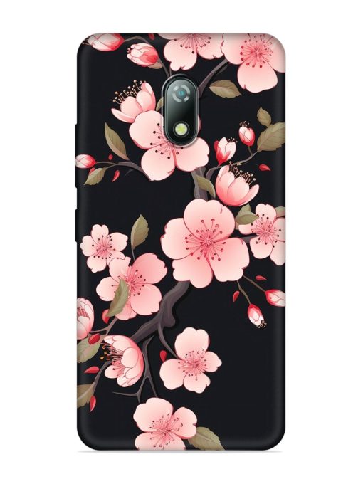 Cherry Blossom Embossed Soft Silicone Case for Itel A23 Zapvi