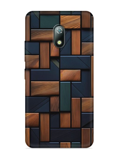 Wooden Background Cubes Embossed Soft Silicone Case for Itel A23 Zapvi