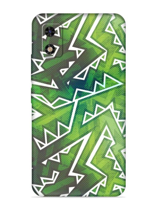 Green Graffiti Seamless Embossed Soft Silicone Case for Itel A23 Pro