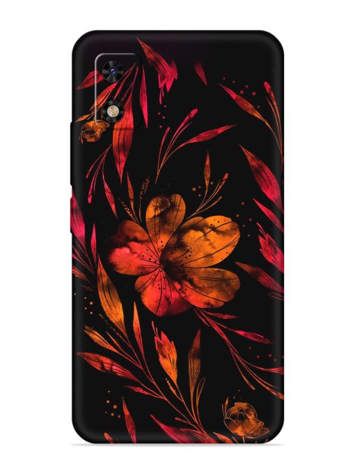 Red Flower Painting Embossed Soft Silicone Case for Itel A23 Pro