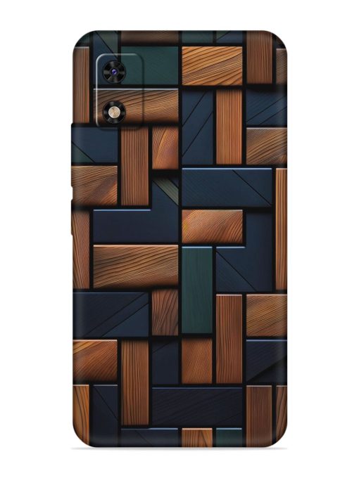 Wooden Background Cubes Embossed Soft Silicone Case for Itel A23 Pro Zapvi