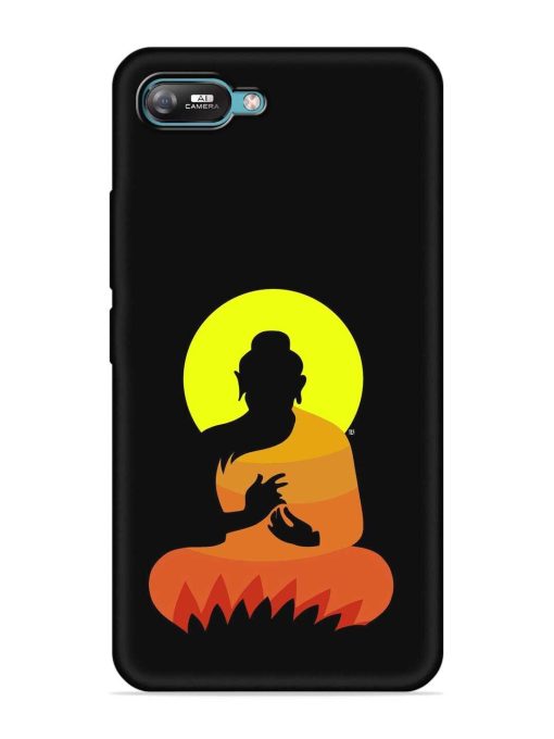 Buddha Art Black Embossed Soft Silicone Case for Itel A25 Zapvi