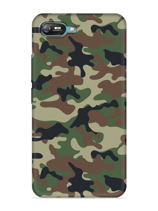 Army Military Camouflage Dark Green Embossed Soft Silicone Case for Itel A25 Zapvi