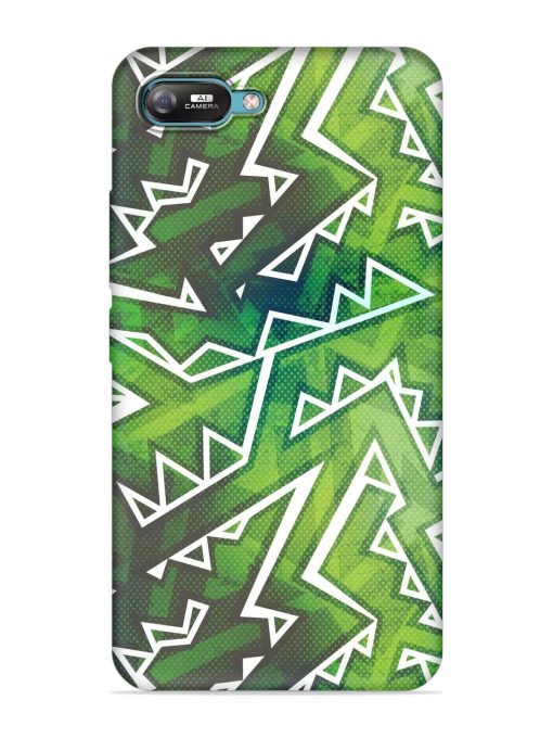 Green Graffiti Seamless Embossed Soft Silicone Case for Itel A25 Zapvi