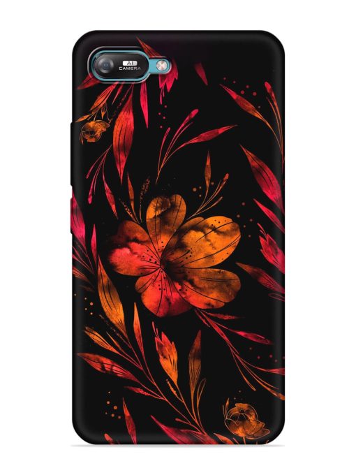 Red Flower Painting Embossed Soft Silicone Case for Itel A25 Zapvi