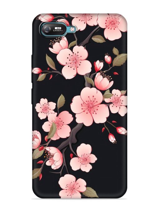 Cherry Blossom Embossed Soft Silicone Case for Itel A25 Zapvi