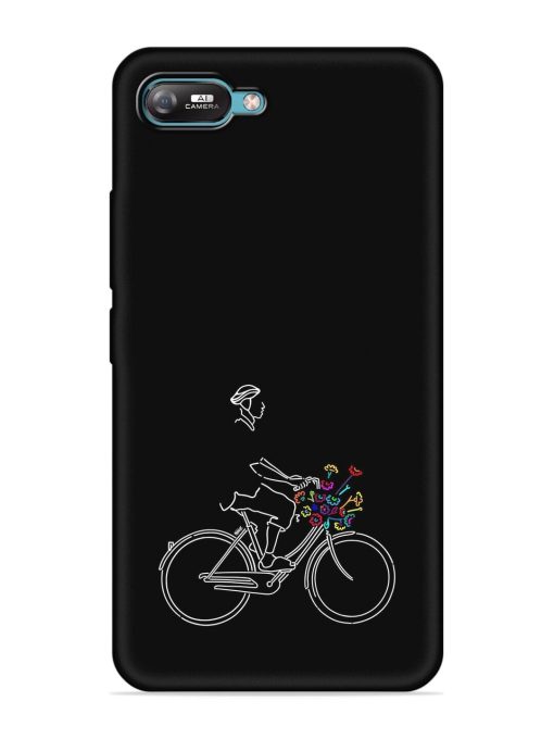 Minimalist Cycle Art Embossed Soft Silicone Case for Itel A25 Zapvi