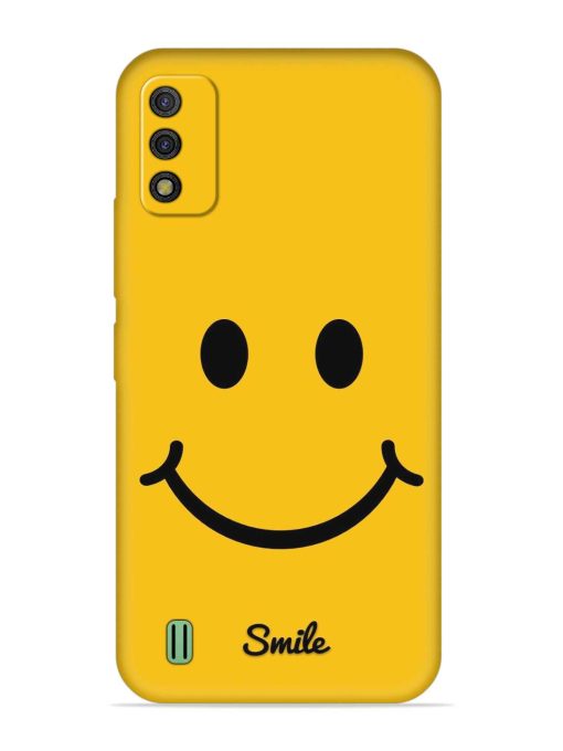 Yellow Smiley Embossed Soft Silicone Case for Itel A26 Zapvi