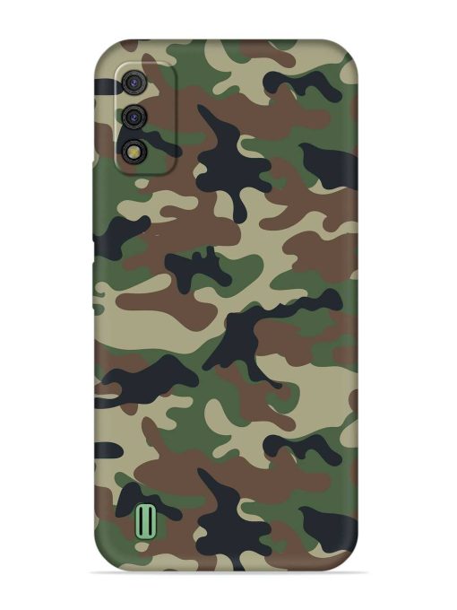 Army Military Camouflage Dark Green Embossed Soft Silicone Case for Itel A26 Zapvi