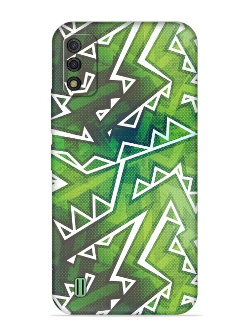 Green Graffiti Seamless Embossed Soft Silicone Case for Itel A26 Zapvi