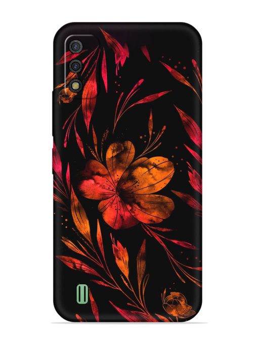 Red Flower Painting Embossed Soft Silicone Case for Itel A26 Zapvi