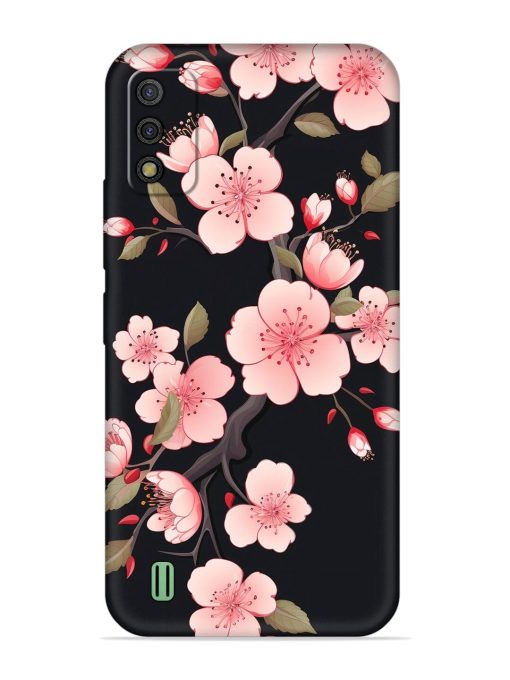 Cherry Blossom Embossed Soft Silicone Case for Itel A26 Zapvi