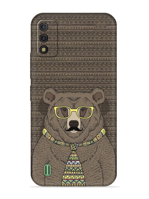 Grizzly Bear Embossed Soft Silicone Case for Itel A26 Zapvi