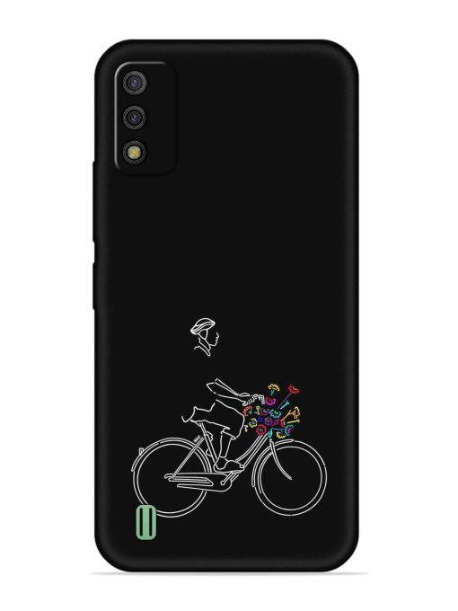 Minimalist Cycle Art Embossed Soft Silicone Case for Itel A26 Zapvi