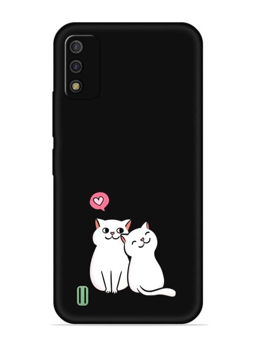 Cute Loving Cats Embossed Soft Silicone Case for Itel A26 Zapvi