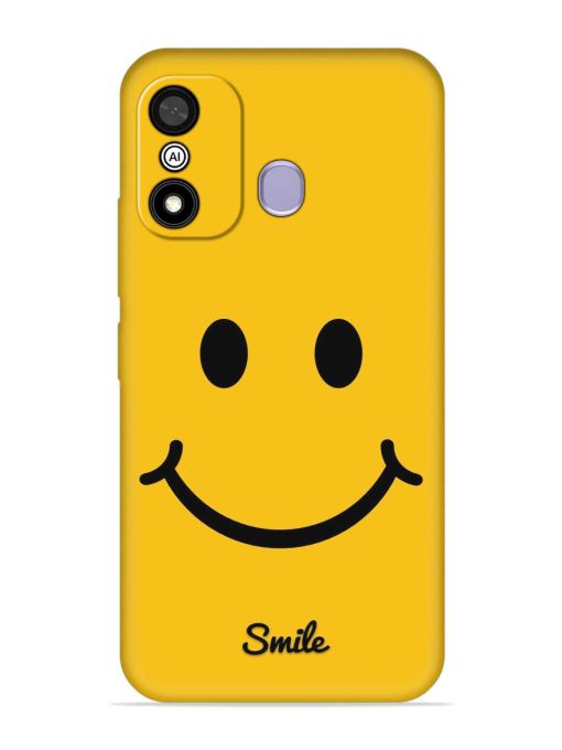 Yellow Smiley Embossed Soft Silicone Case for Itel A27 Zapvi