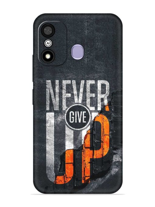 Never Give Up Embossed Soft Silicone Case for Itel A27 Zapvi