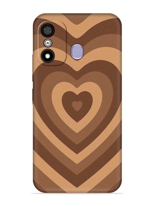 Brown Heart Embossed Soft Silicone Case for Itel A27 Zapvi