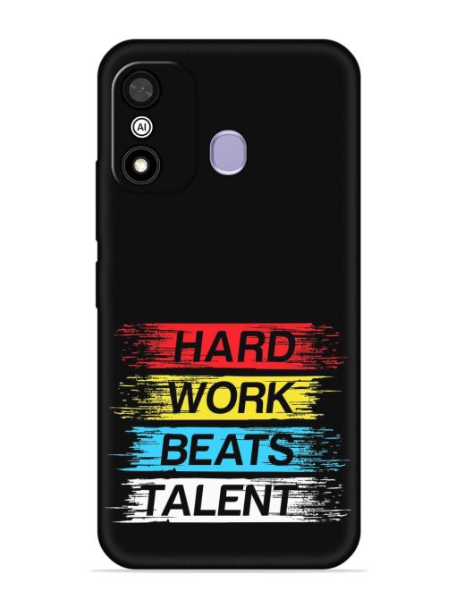 Hard Work Beats Embossed Soft Silicone Case for Itel A27 Zapvi