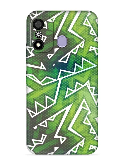 Green Graffiti Seamless Embossed Soft Silicone Case for Itel A27