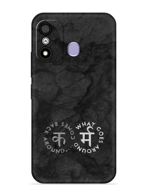 Karma Hindi Word Embossed Soft Silicone Case for Itel A27 Zapvi