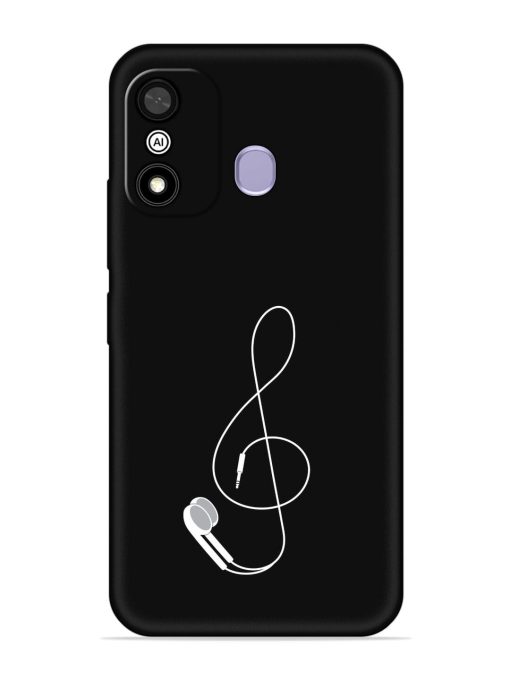 Music Earphone Vector Embossed Soft Silicone Case for Itel A27 Zapvi