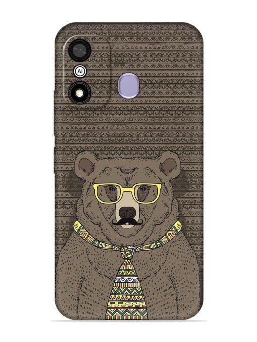 Grizzly Bear Embossed Soft Silicone Case for Itel A27 Zapvi