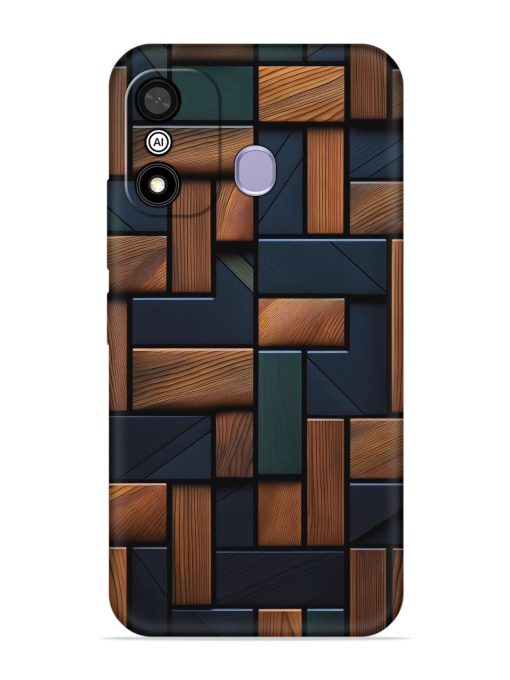 Wooden Background Cubes Embossed Soft Silicone Case for Itel A27