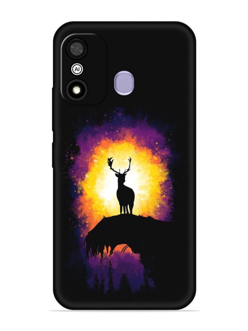 Elk Animal Art Embossed Soft Silicone Case for Itel A27