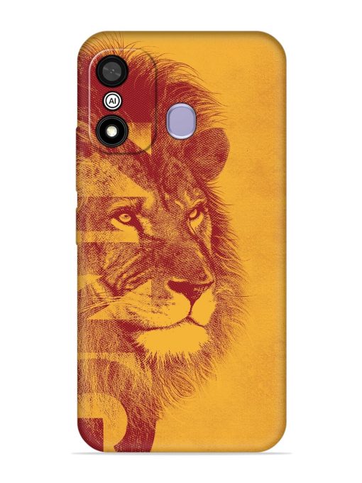 Gold Lion Crown Art Embossed Soft Silicone Case for Itel A27 Zapvi