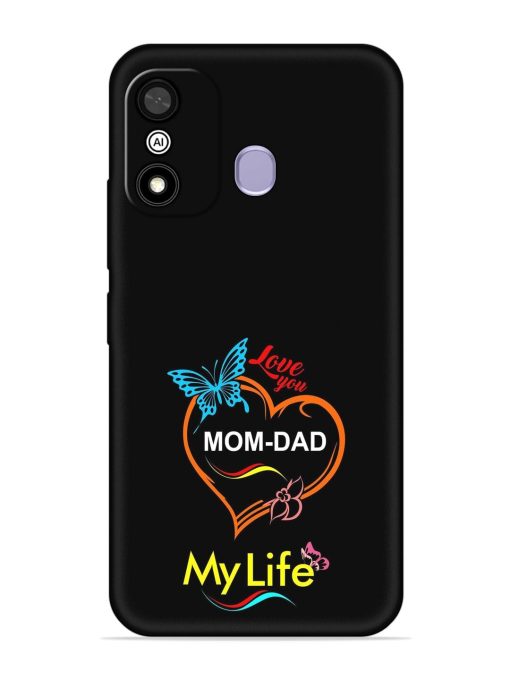 Love You Mom Dad Embossed Soft Silicone Case for Itel A27 Zapvi