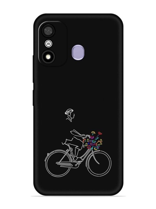 Minimalist Cycle Art Embossed Soft Silicone Case for Itel A27