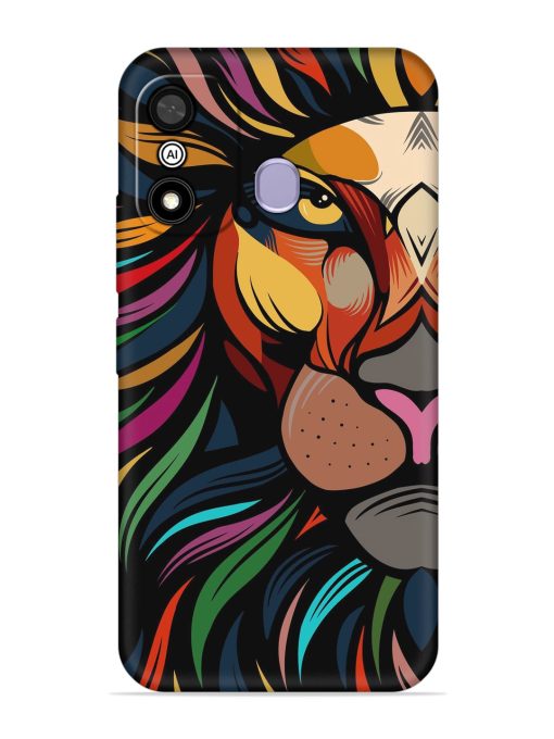 Trippy Lion Art Embossed Soft Silicone Case for Itel A27 Zapvi