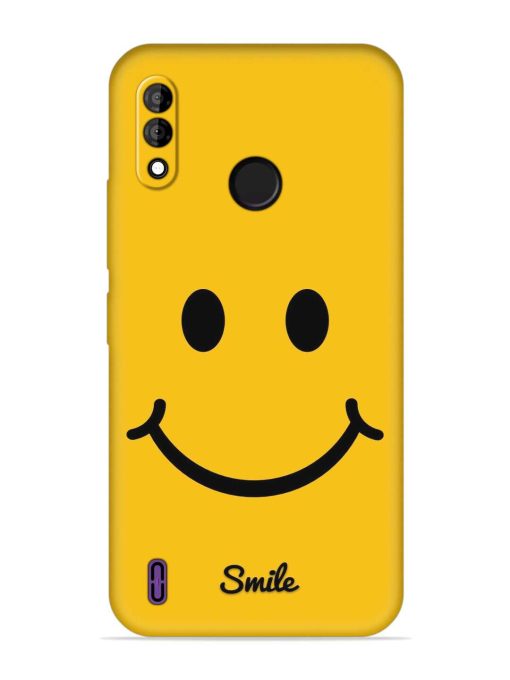 Yellow Smiley Embossed Soft Silicone Case for Itel A47 Zapvi