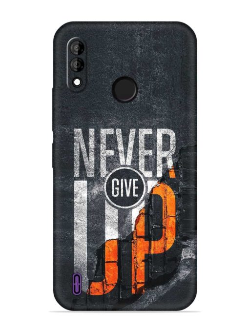 Never Give Up Embossed Soft Silicone Case for Itel A47 Zapvi