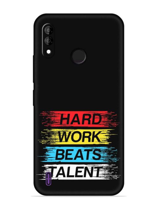 Hard Work Beats Embossed Soft Silicone Case for Itel A47 Zapvi