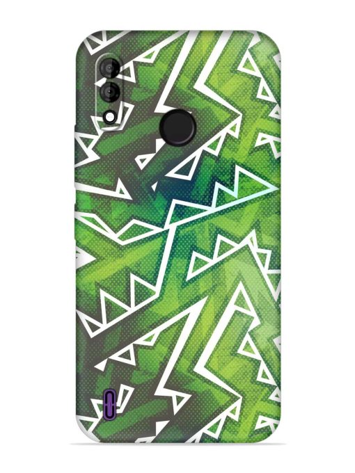 Green Graffiti Seamless Embossed Soft Silicone Case for Itel A47