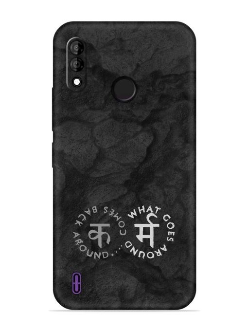 Karma Hindi Word Embossed Soft Silicone Case for Itel A47