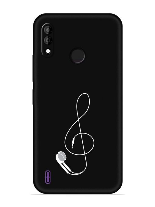 Music Earphone Vector Embossed Soft Silicone Case for Itel A47 Zapvi