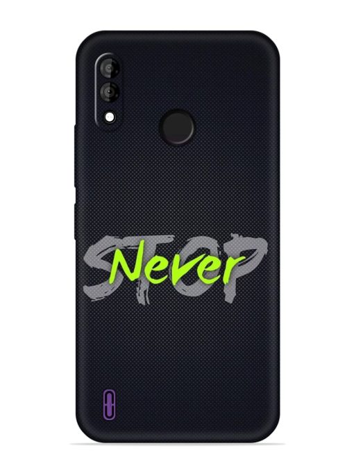 Never Stop Embossed Soft Silicone Case for Itel A47 Zapvi