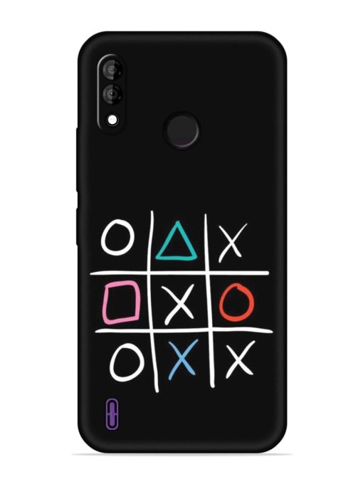 Super Neon Tic-Tac-Toe Embossed Soft Silicone Case for Itel A47 Zapvi