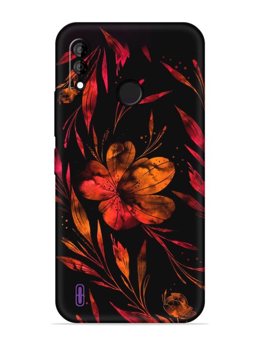 Red Flower Painting Embossed Soft Silicone Case for Itel A47 Zapvi