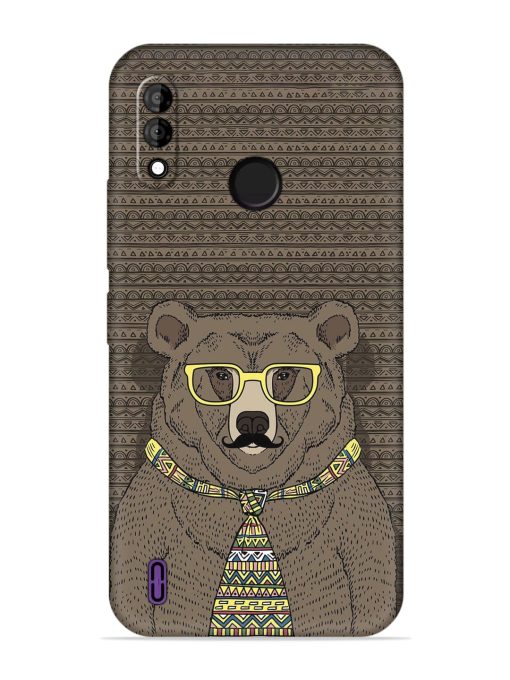 Grizzly Bear Embossed Soft Silicone Case for Itel A47 Zapvi