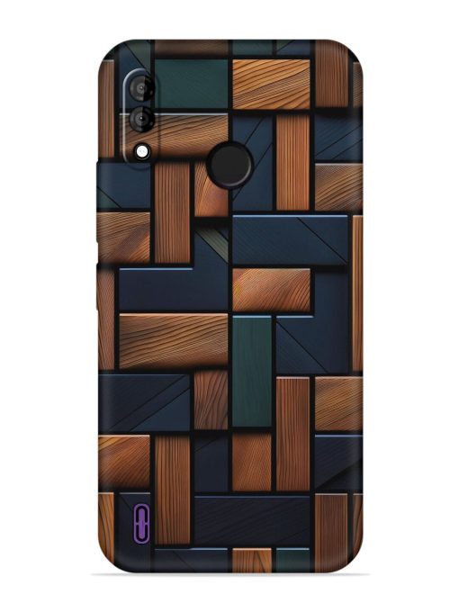 Wooden Background Cubes Embossed Soft Silicone Case for Itel A47 Zapvi