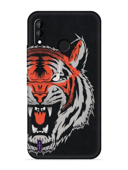 Tiger Aggression Embossed Soft Silicone Case for Itel A47 Zapvi