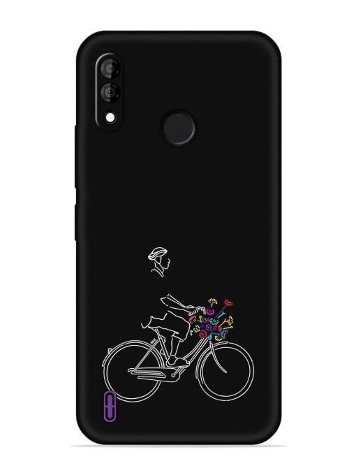 Minimalist Cycle Art Embossed Soft Silicone Case for Itel A47 Zapvi